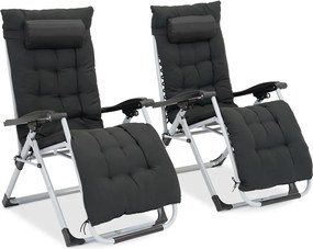 Set van twee antracietkleurige ligbedden Olbia Garden Point