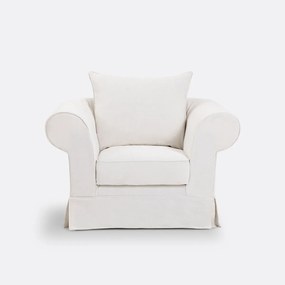 Fauteuil in dik linnen, uitstekend comfort, Adelia