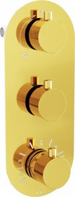 Mexen Kai thermostatische bad-douchekraan met 3 uitgangen. goud - 77603-50