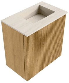 Mondiaz Joya DLux 40cm toiletmeubel oak met wastafel faye rechts 1 kraangat meli