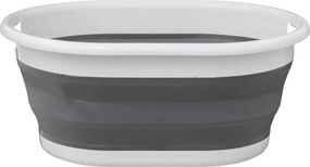 5Five Opvouwbare Wasmand - 21 Liter - Wit/Grijs - Kunststof