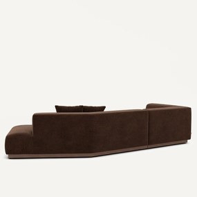 Open hoekbank in chenille fluweel, Jacopo