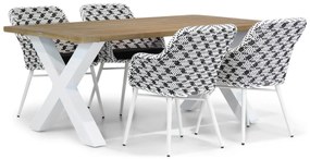 Tuinset 4 personen 180 cm Wicker Zwart Lifestyle Garden Furniture Crossway/Cardiff
