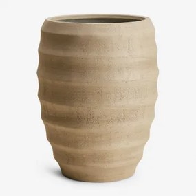 Buitenbloempot Van Cement Gabe Ø30 Cm - ↑45 Cm & Zandbruin - Sklum