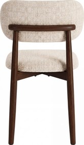 AVLO Beige (stof Juto 4)/notenkleurig gebeitst frame – HOUTEN STOEL VOOR WOONKAMER, EETKAMER, KEUKEN RETRO