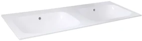 Best Design Bora dubbele wastafel zonder kraangaten polybeton wit