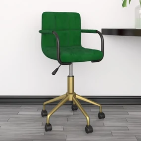 vidaXL Eetkamerstoelen draaibaar 4 st fluweel donkergroen