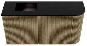 Mondiaz Joya 80cm toiletmeubel ronding rechts dusk met wastafel faye links 1 kraangat urban