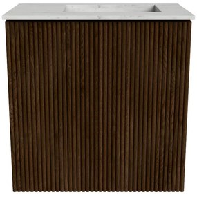 Mondiaz Joya DLux 40cm toiletmeubel walnut met wastafel faye rechts 1 kraangat opalo