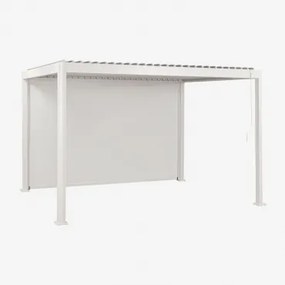 Bioclimatische Aluminium Pergola Met Lamellen En Zijscherm Druvia Gardenia Wit & Pergola Van 3x4 M Met 1 Zonnescherm Van 4 M - Sklum