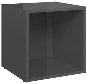 vidaXL Tv-meubel 37x35x37 cm spaanplaat hoogglans grijs
