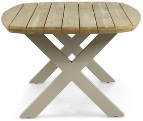 Dining Tuintafel rechthoekig 240 x 100 cm Aluminium/Teak Taupe Falcon/Cardiff