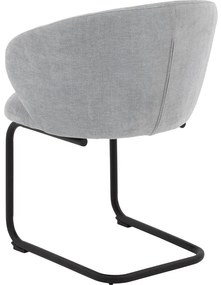 Goossens Stoel Noomi blauw stof met armleuning,