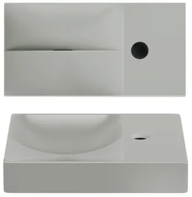 Clou Vale fontein 38 cm met kraangat rechts mat grijs keramiek CL/03.32161.01.R