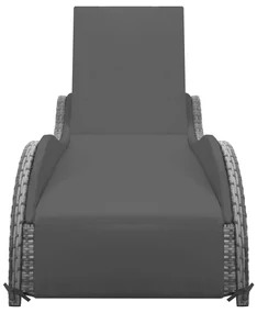 vidaXL Ligbed met kussen poly rattan antraciet