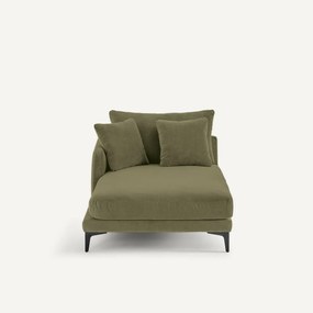 Longchair in stone-kleurig fluweel, MODERNISTE, ontwerp van Emmanuel Gallina