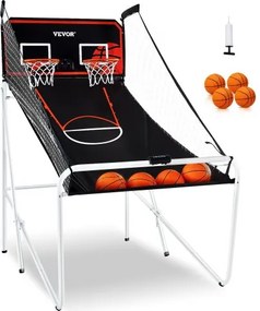 VEVOR 2,05 m Indoor Basketbalspel voor 2 spelers, Basketbalmachine, Basketbalstandaard met 4 ballen &amp; 8 spelmodi &amp; 2 basketbalringen, Scorebord &amp; Opblaaspomp, voor kinderen, volwassenen
