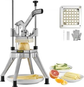 VEVOR Groentesnijder, Multifunctioneel, voor het snijden van groenten en fruit, waaronder komkommers, aardappelen, uien (1/2 inch)