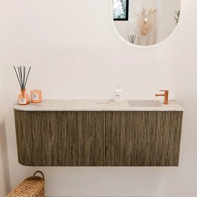 Mondiaz Joya DLux 110cm toiletmeubel ronding links dusk met wastafel faye rechts 1 kraangat frappe