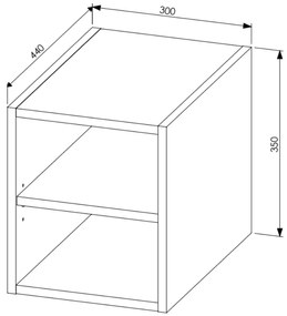 Comad Leonardo FSC open onderkast 30x44cm grijs