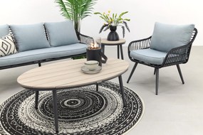 Garden Impressions Margriet stoel-bank loungeset - Carbon black/Mint grey - 5 delig
