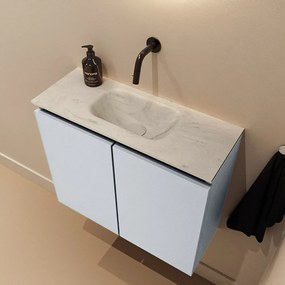 Mondiaz Ture DLux toiletmeubel 60cm clay met wastafel opalo midden zonder kraangat