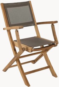 Inklapbare tuin eetstoelen Fun van teakhout met armleuningen, 2 stuks