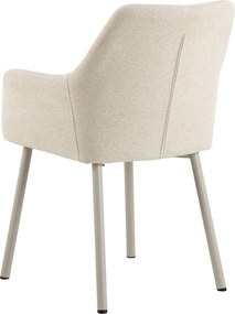 VERA Beige (stof Apia 453)/beige frame - MODERNE KUIPVORMIGE GESTOFFEERDE STOEL VOOR WOONKAMER / LOFT