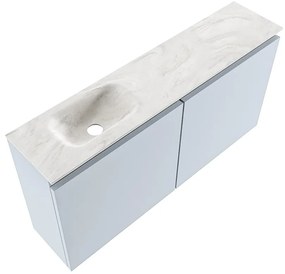 Mondiaz Ture DLux toiletmeubel 100cm clay met wastafel ostra links met kraangat