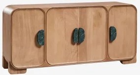 Kast 160x45 Cm Van Mangohout En Natuurlijke Kivalina-steen Udaipur Groen Marmer - Mangohout - Sklum