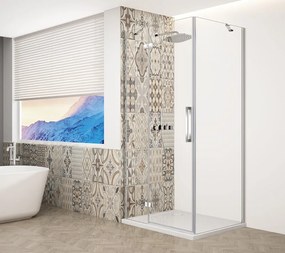 Gelco Trinity douchecabine met helder glas 120x80cm links chroom