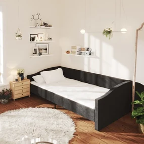 vidaXL Slaapbank met matras en USB stof zwart 90x200 cm