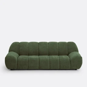 4-zitsbank van chenille fluweel met reliëf, Nuria