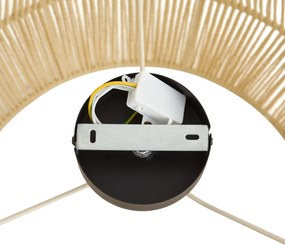Plafondlamp zwart met beige papieren kap 50/50/30 - Cyl