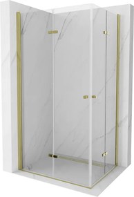 Mexen Lima Duo opvouwbare douchecabine 100 x 90 cm, transparant, goud - 856-100-090-50-00-02