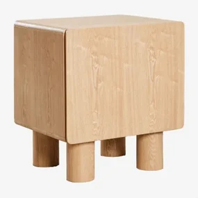 Gumeri Mdf En Fineer Nachtkastje Natuurlijk Hout - Sklum