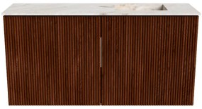 Mondiaz Joya DLux 80cm toiletmeubel ruby met wastafel faye rechts 1 kraangat frappe