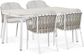Tuinset 4 personen 160 cm Rope Wit Lifestyle Garden Furniture Morano/Tavona