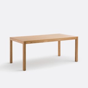 Rechthoekige eiken tafel, rechte randen, Nusso