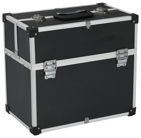 vidaXL Gereedschapskoffer 38x22,5x34 cm aluminium zwart