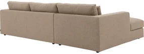Goossens Excellent Bank Gs-1505 Met Chaise Longue bruin, stof, 2,5-zits, elegant chic met chaise longue links