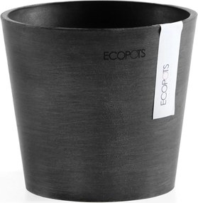 Ecopots Amsterdam 13 - Dark Grey - Diameter 13 x H11,4 cm - Ronde donkergrijze bloempot