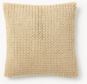 Handgemaakte grofgebreide kussenhoes Adyna