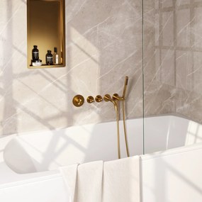 Brauer Stripe inbouw badkraan met staafhanddouche messing geborsteld PVD