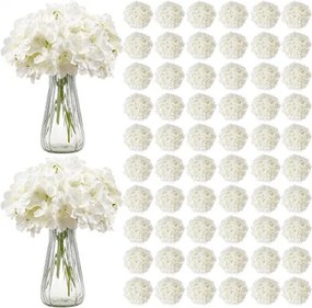 VEVOR Kunstbloemen, 205 stuks witte kunstzijden hortensia's, witte kunstbloemen met stelen voor doe-het-zelf bruidsboeketten, tafeldecoraties voor thuis, tafeldecoraties voor feesten