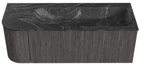 Mondiaz Kurve-dlux 125cm badmeubel ronding links shadow met 1 lade en deur en wastafel big medium kraangat rechts lava