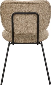 Moderne Eetkamerstoel Beige Boucle