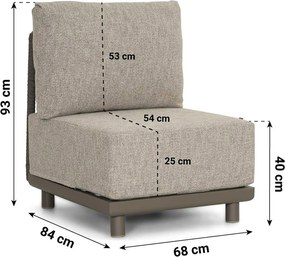 Loungeset tuin 6 personen Rope Taupe  Santika Furniture Santika