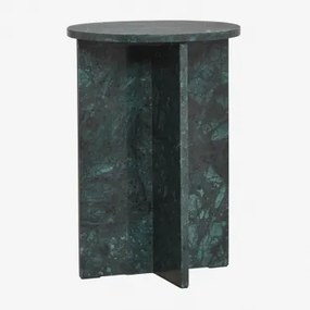 Ronde Bijzettafel Ø35 Cm In Mencia Marmer Groen Marmer - Sklum
