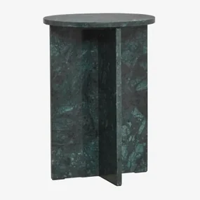 Ronde Bijzettafel Ø35 Cm In Mencia Marmer Groen Marmer - Sklum